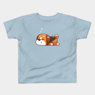 Cute Dog Sleeping Cartoon Kids T-Shirt